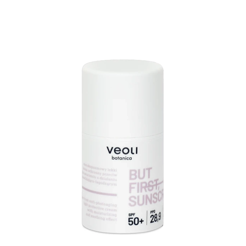 Veoli Botanica - But First, Sunscreen - Szerokopasmowy Lekki Krem Ochronny Przeciw Fotostarzeniu o Działaniu Nawilżająco-Łagodzącym - 50ml