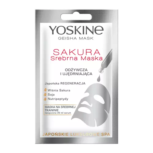 Yoskine - Geisha Mask - Maska na Srebrnej Tkaninie Sakura - 20ml