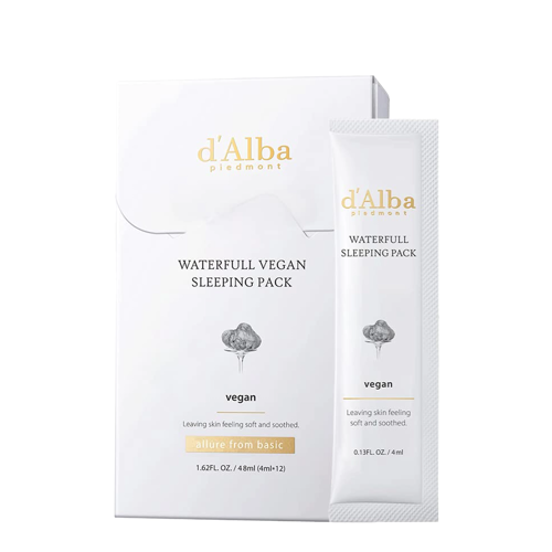 d'Alba - Waterfull Vegan Sleeping Pack - Nawilżająca Maska do Twarzy na Noc - 12x4ml