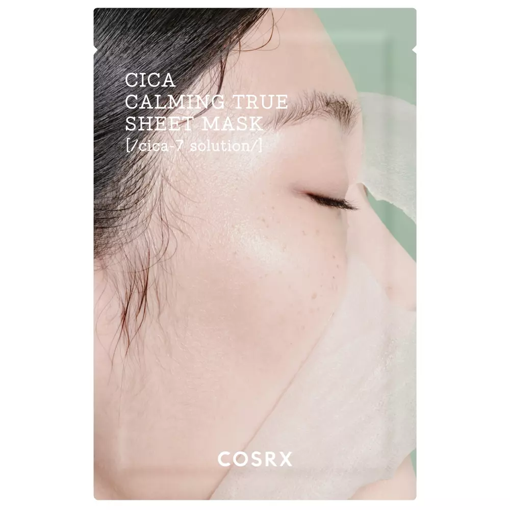  Cosrx - Pure Fit Cica Calming True Sheet Mask - Wyciszająca Maska w Płachcie z Wąkrotą Azjatycką - 21ml