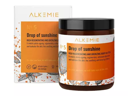 Alkmie - Sun for Everyone - Drop of Sunshine - Rich Regenerating and Bronzing Body Butter - Bogate Masło Regenerująco-Brązujące do Ciała - 180ml