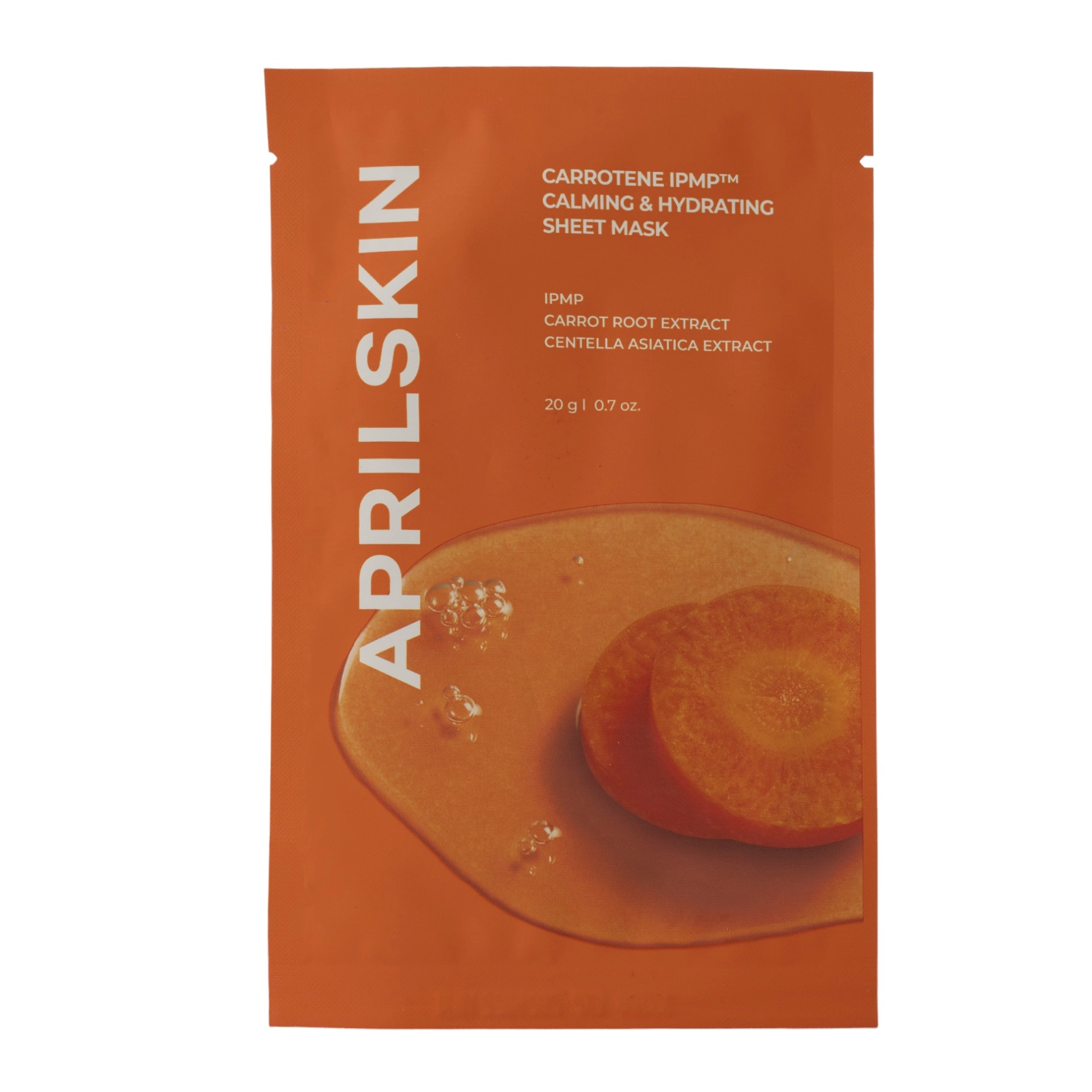 Aprilskin - Carrotene IPMP Calming & Hydrating Sheet Mask - Kojąca Maska w Płachcie do Twarzy - 1szt/20g