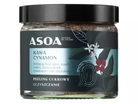 Asoa - Peeling Tłuścioch Cukrowo-Kawowy z Olejkiem Cynamonowym - 250ml
