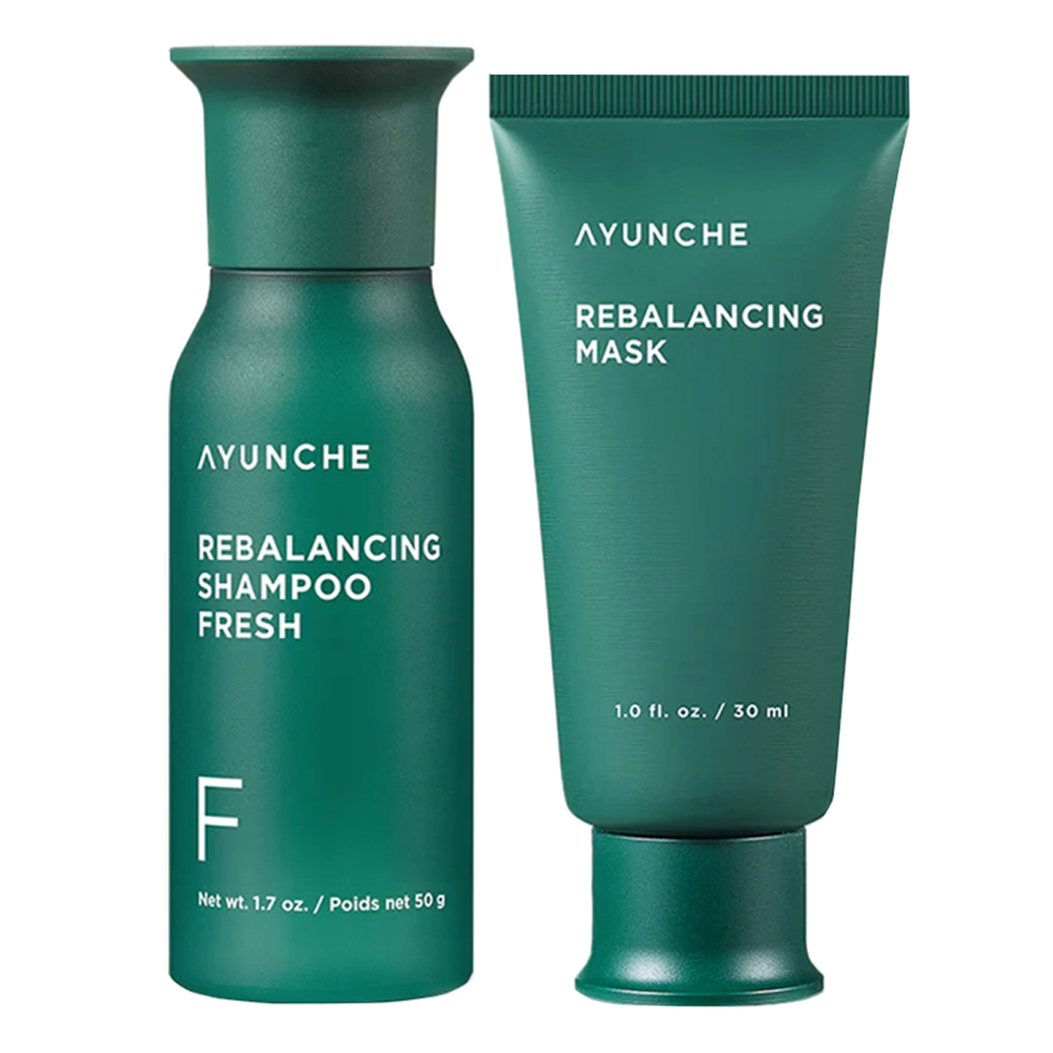 Ayunche - Rebalancing Mini Kit Fresh - Zestaw Oczyszczających Produktów do Włosów - Mini - 50g+30ml