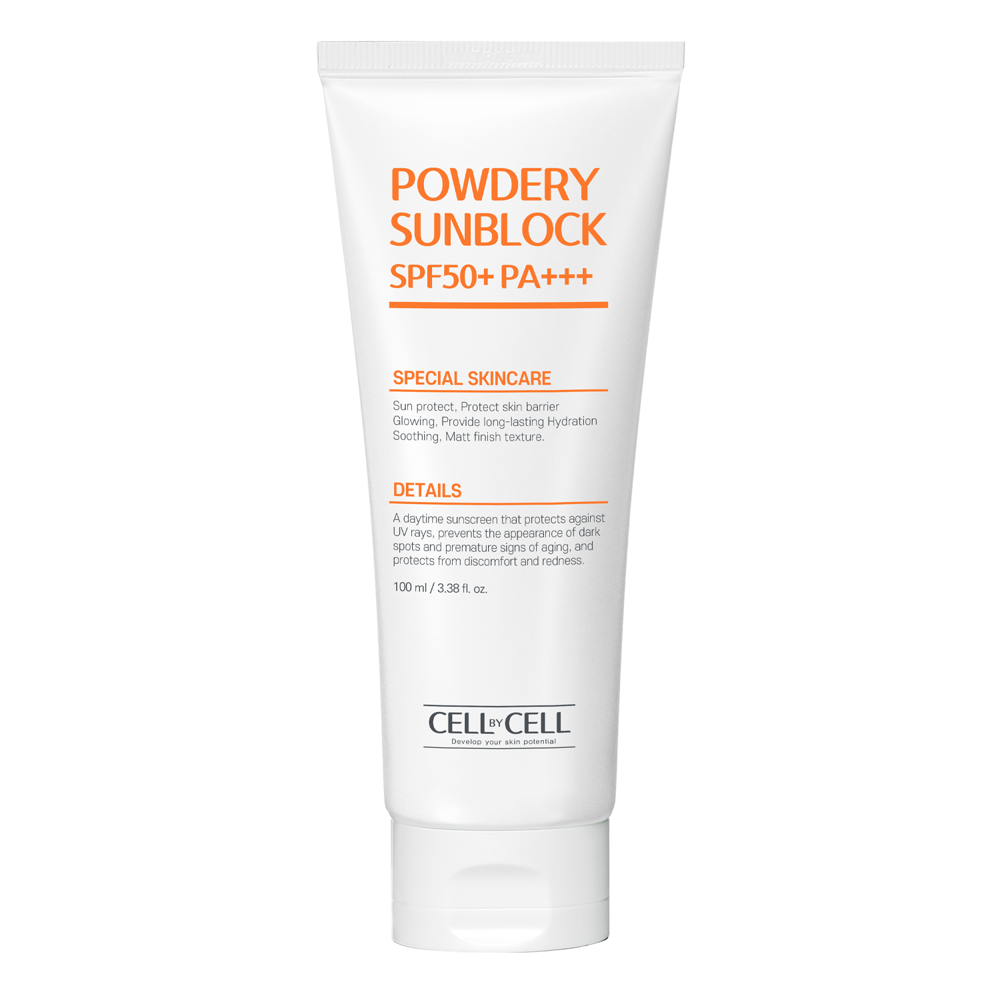 Cell by Cell - Powdery Sun Block Cream SPF50+ PA+++ - Krem Przeciwsłoneczny o Pudrowym Wykończeniu - 100ml