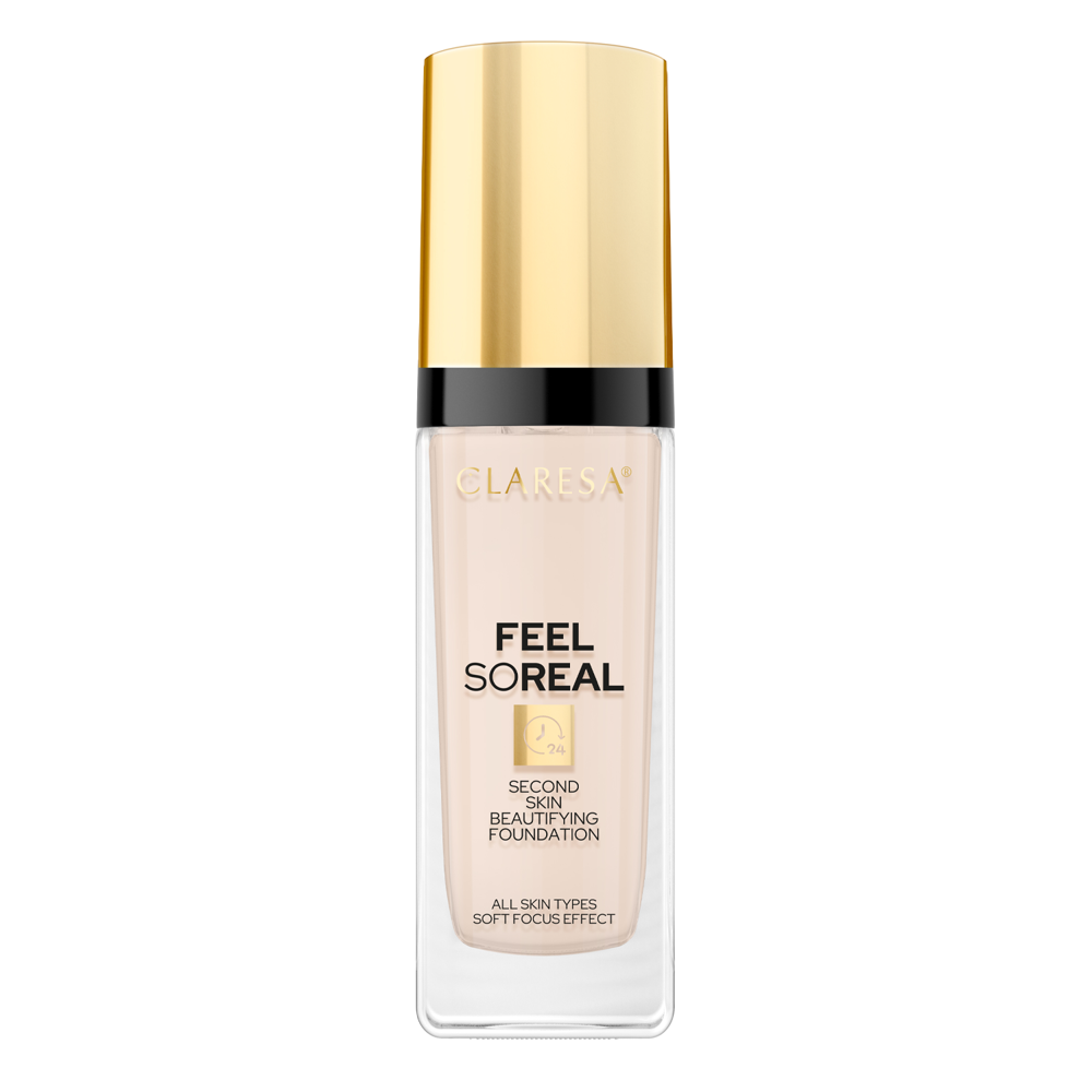 Claresa - Feel So Real - Upiększający Podkład Typu Second Skin - 03 Light-Medium - 30ml