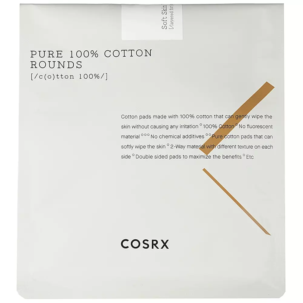 Cosrx - Pure 100% Cotton Rounds - Miękkie Okrągłe Płatki Bawełniane - 80szt			