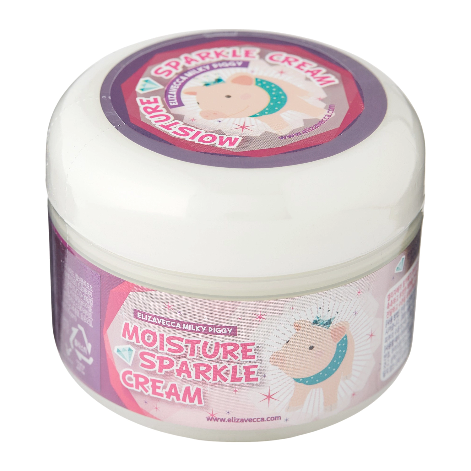 Elizavecca - Milky Piggy Moisture Sparkle Cream - Nawilżający Krem do Twarzy - 100g