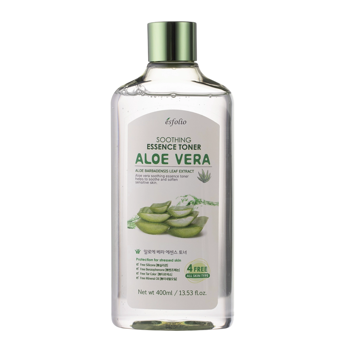 Esfolio - Soothing Essence Toner Aloe Vera - Kojący Tonik do Twarzy z Ekstraktem z Liści Aloesu - 400ml