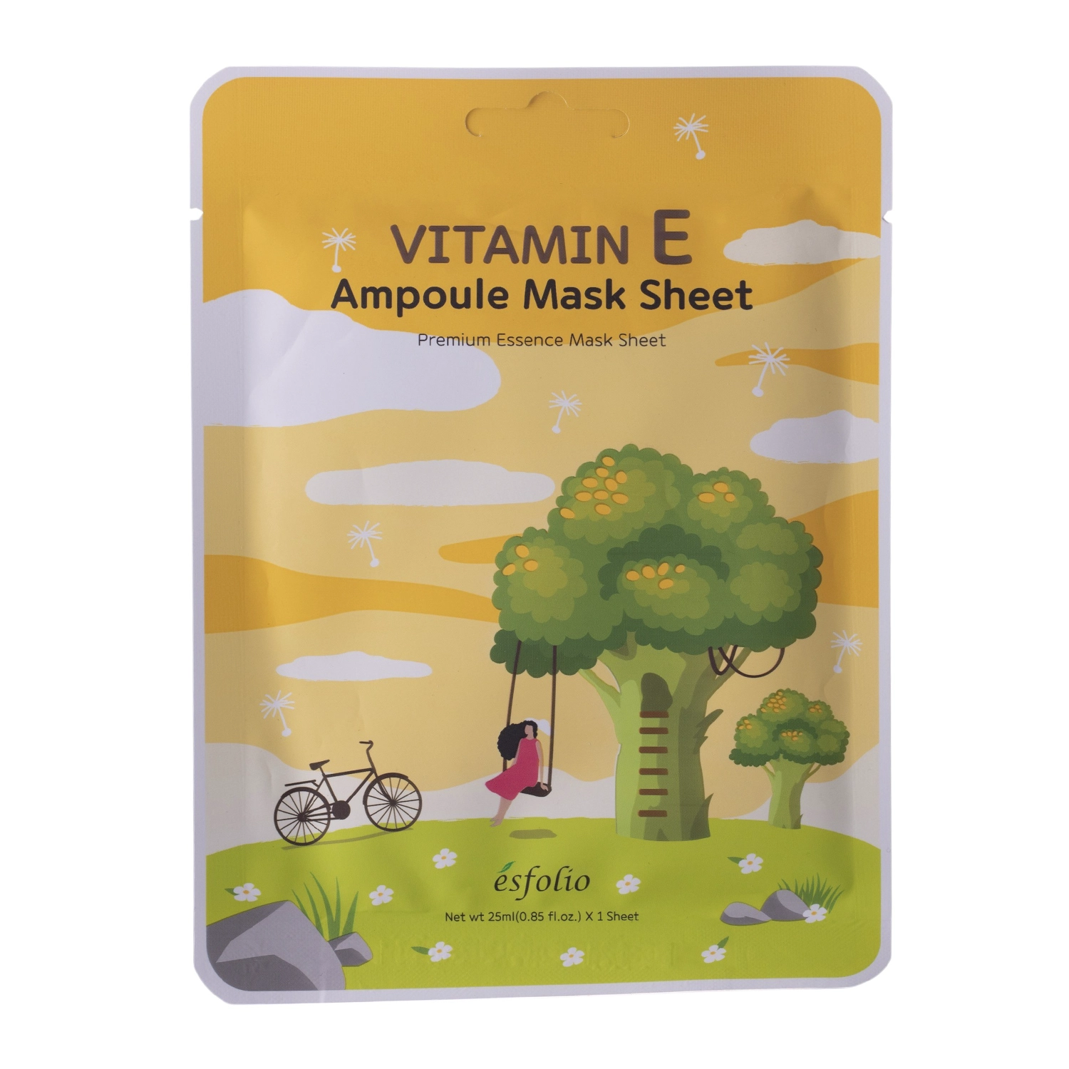 Esfolio - Vitamin E Ampoule Mask Sheet - Odżywcza Maska w Płachcie z Ekstraktem z Brokuła - 25ml