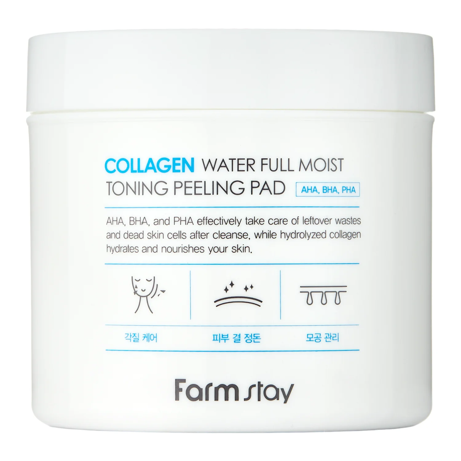 Farmstay - Collagen Water Full Moist Toning Peeling Pad - Tonizująco-Złuszczające Płatki do Twarzy z Kolagenem - 70szt/150ml