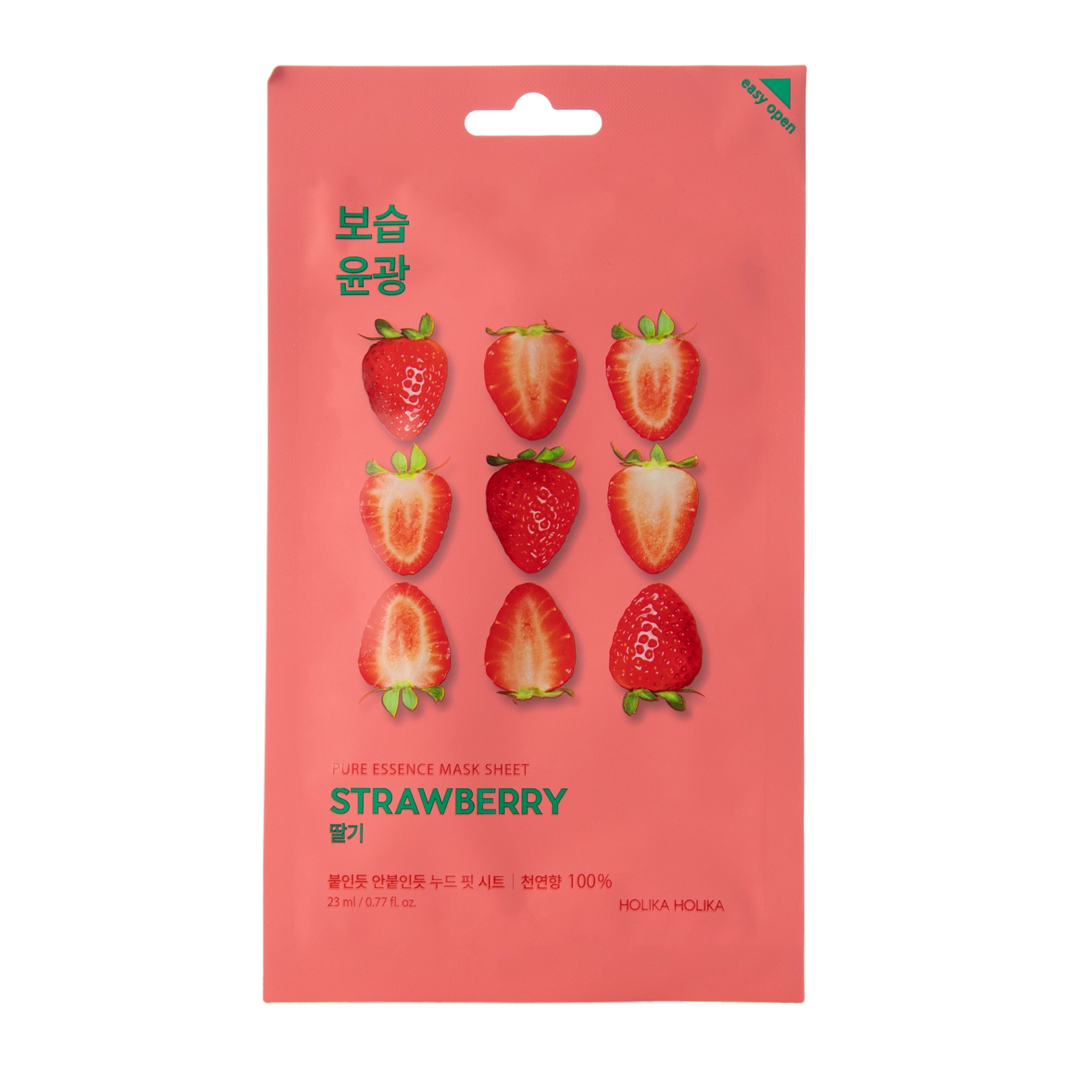 Holika Holika - Pure Essence Mask Sheet - Strawberry - Maska w Płachcie z Ekstraktem z Truskawki - 23ml