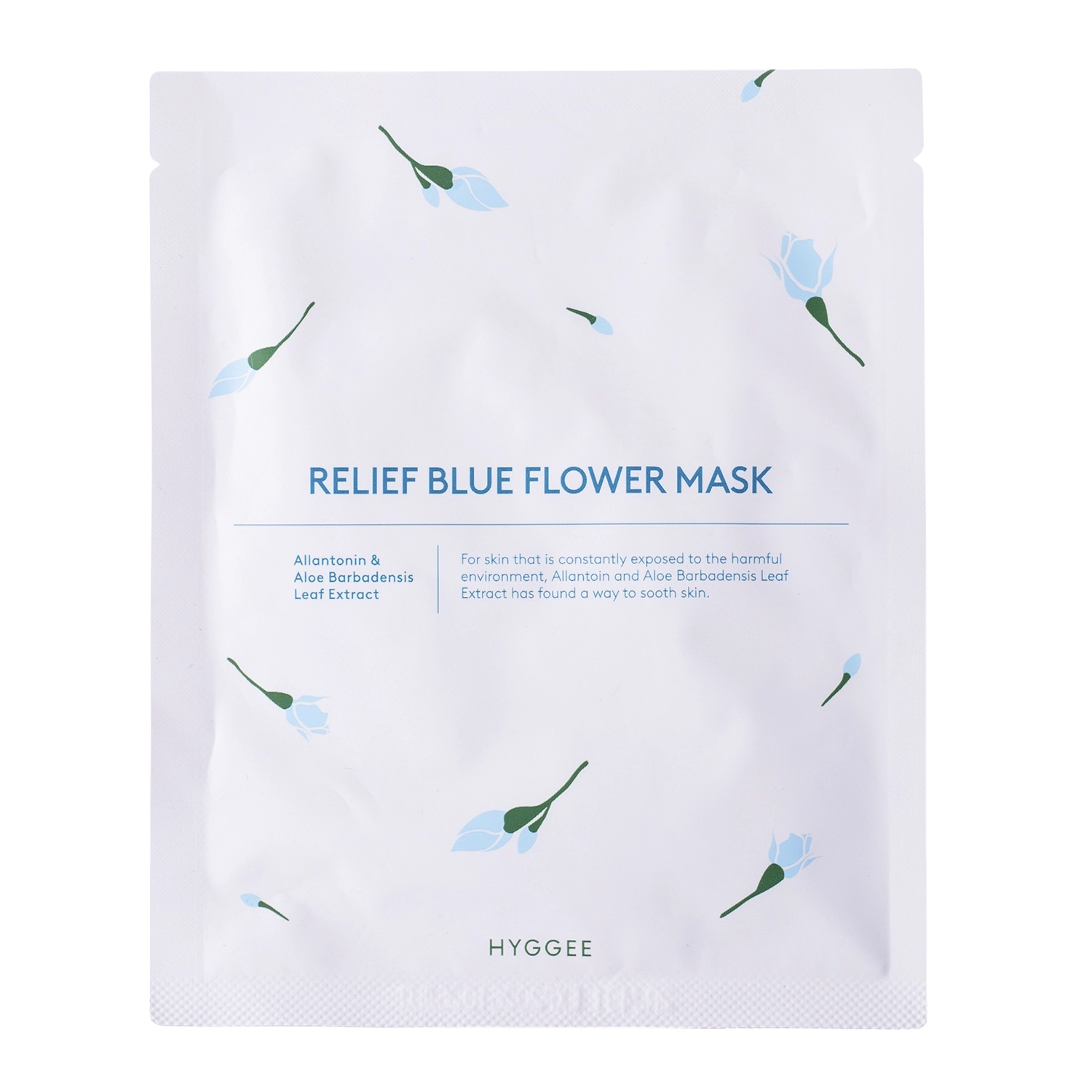 Hyggee - Relief Blue Flower Mask - Łagodząca Maska do Twarzy w Płachcie - 1szt/35ml