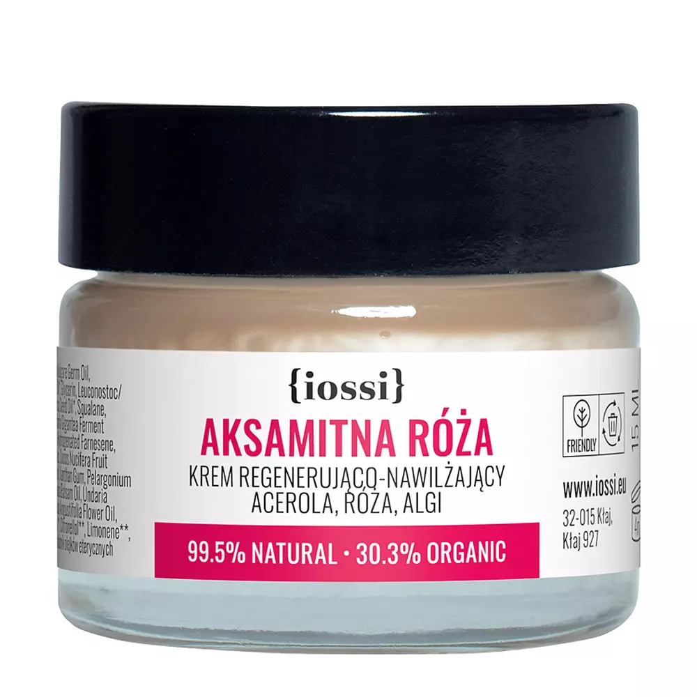 Iossi - Aksamitna Róża - Krem Regenerująco - Nawilżający z Acerolą, Różą i Algami - 15ml