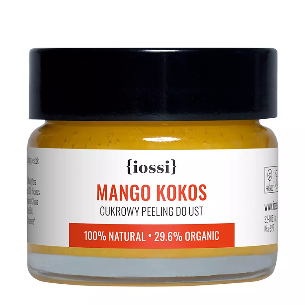 Iossi - Mango i Kokos - Delikatny Cukrowy Peeling do Ust z Woskiem Pszczelim - 15ml