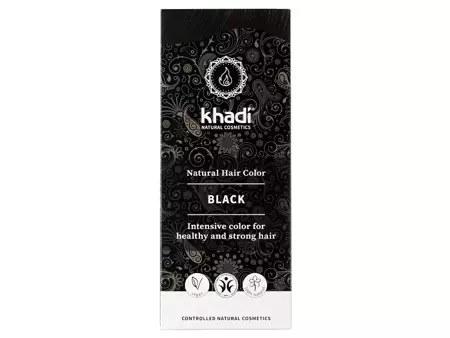 Khadi - Herbal Hair Colour - Black - Naturalna, Ziołowa Farba do Włosów - Czarna - 100g