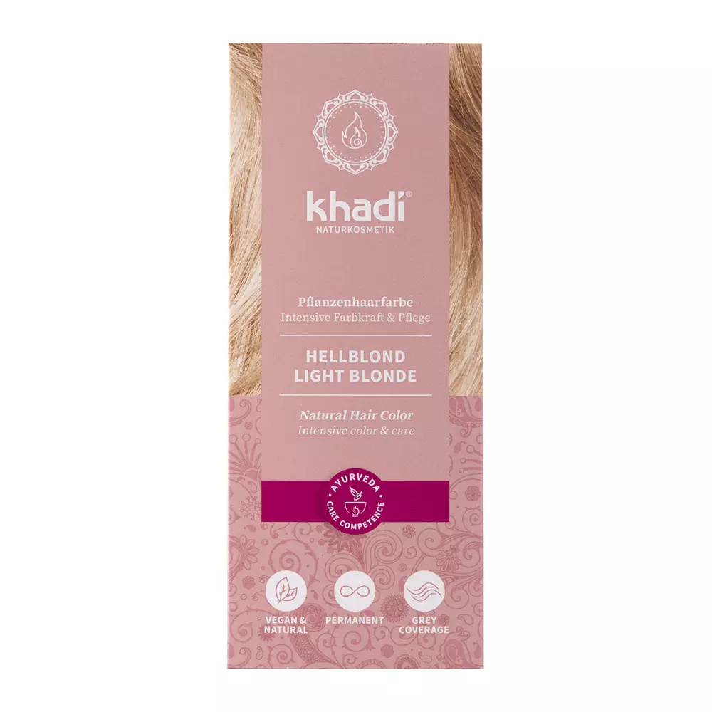 Khadi - Natural Hair Color - Light Blonde - Naturalna, Ziołowa Farba do Włosów - Jasny Blond - 100g