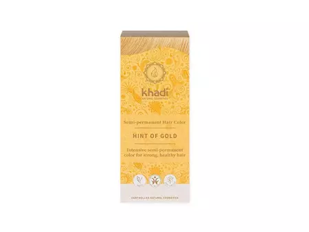 Khadi - Semi - Permanent Hair Color - Hint Of Gold - Naturalna, Ziołowa Farba do Włosów - Złoty Blond - 100g