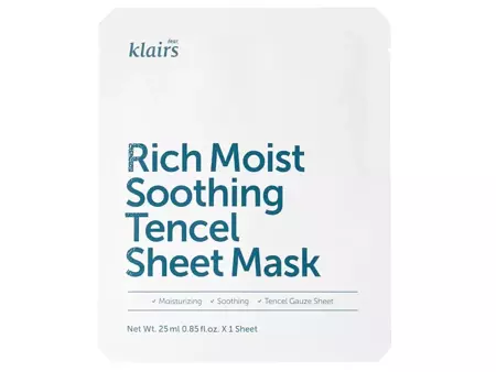 Klairs - Rich Moist Soothing Tencel Sheet Mask - Kojąco-Nawilżająca Maska w Płachcie - 25ml