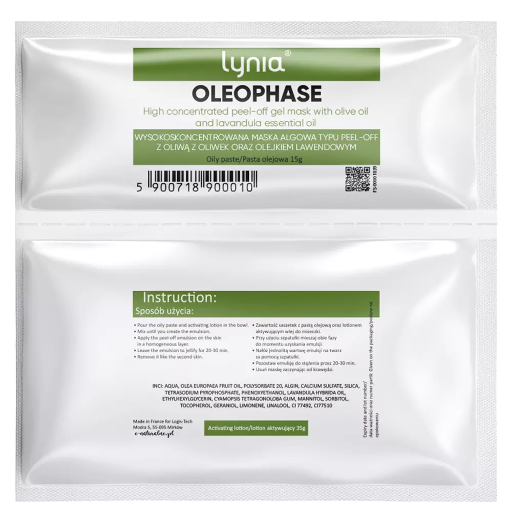 Lynia - Oleophase - Maska Algowa Peel-Off Oleofaza - 50g 