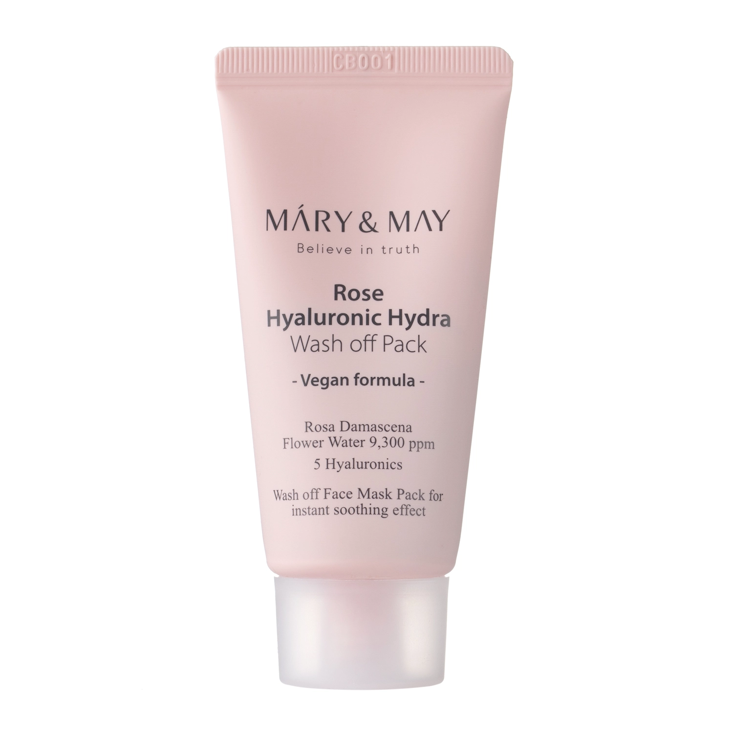 Mary&May - Rose Hyaluronic Hydra Wash off Pack - Kremowa Maska do Twarzy z Białą Glinką - 30g