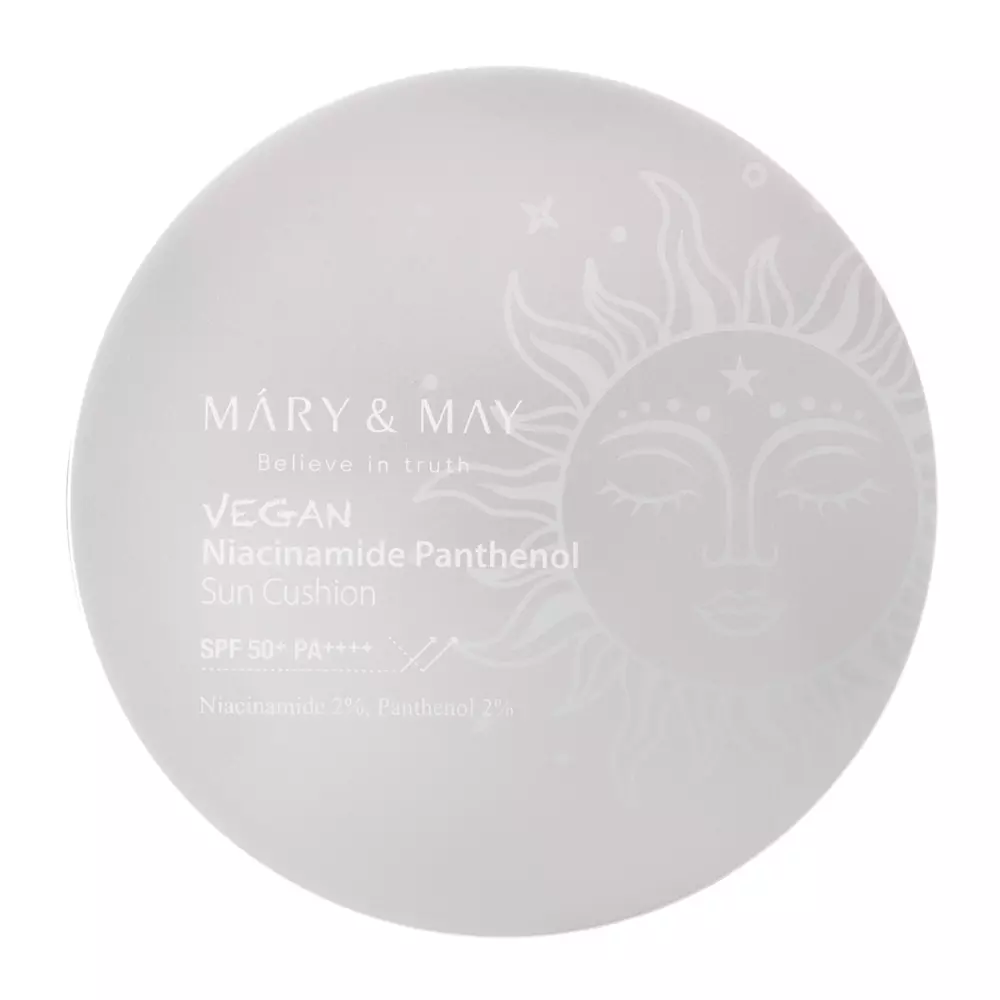 Mary&May - Vegan Niacinamide Panthenol Sun Cushion SPF50+/PA++++ - Krem z Filtrem w Poduszce - 25g 