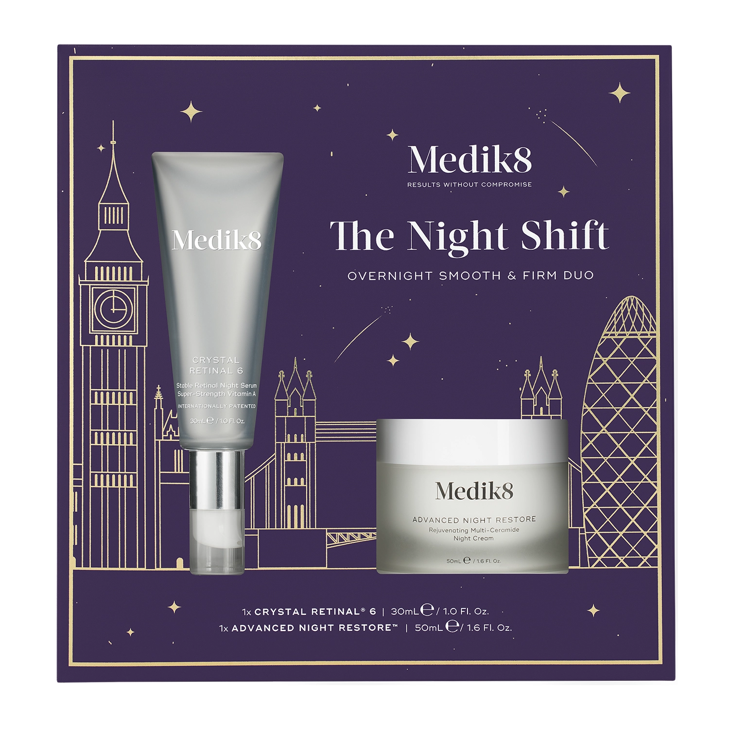 Medik8 - The Night Shift Overnight Smooth & Firm Duo - Zestaw Ujędrniający i Wygładzający Skórę Na Noc 