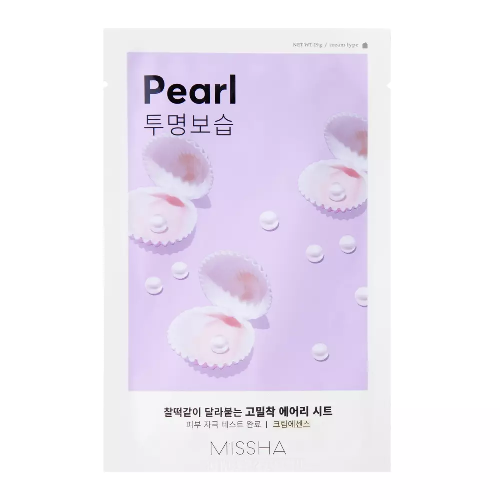 Missha - Airy Fit Sheet Mask - Pearl - Rozjaśniająca Maska w Płachcie - 19g