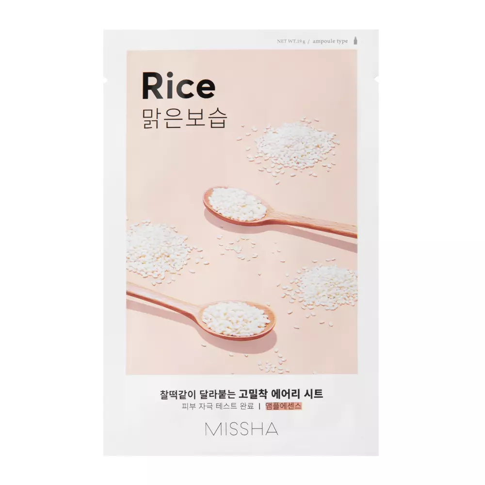 Missha - Airy Fit Sheet Mask - Rice - Rozjaśniająco-Wygładzająca Maska w Płachcie - 19g