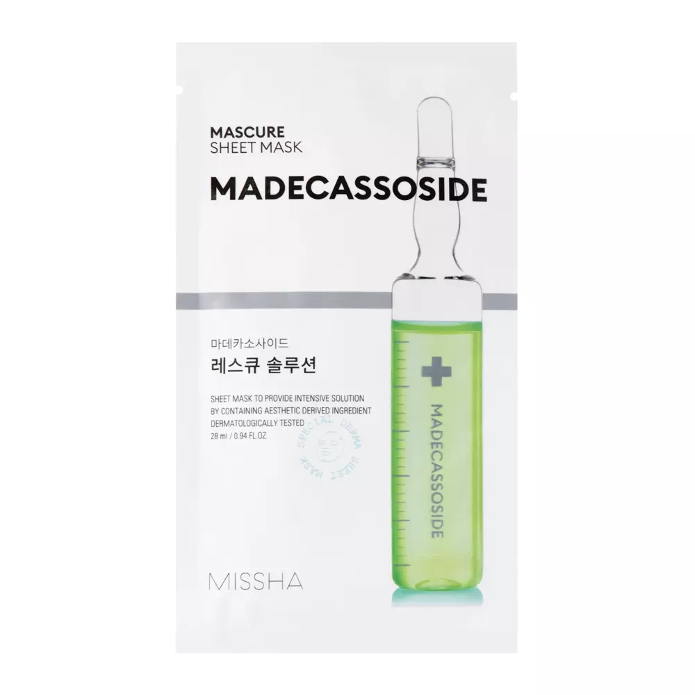 Missha - Mascure Rescue Solution Sheet Mask - Madecassoside - Łagodząca Maska w Płachcie - 28ml