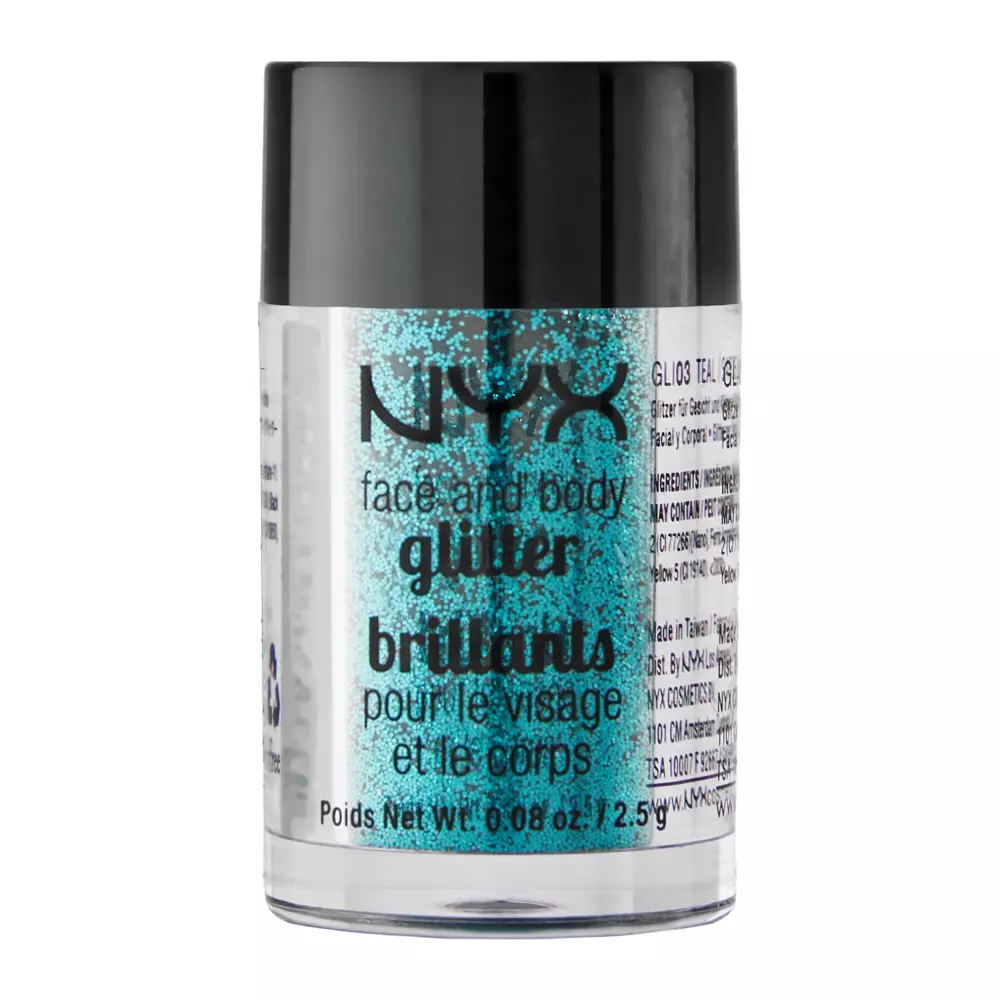 NYX Professional Makeup - Face & Body Glitter - Brokat do Twarzy i Ciała - 03 Teal - 2,5g