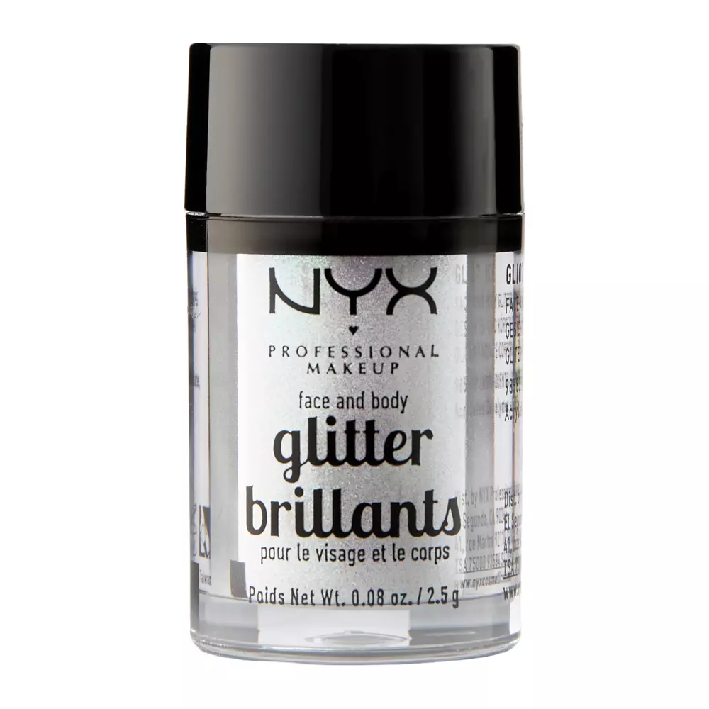 NYX Professional Makeup - Face & Body Glitter - Brokat do Twarzy i Ciała - 07 Ice - 2,5g