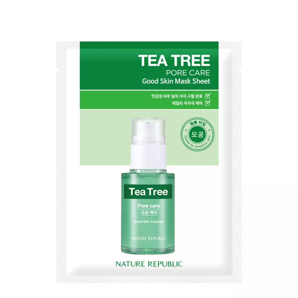 Nature Republic - Good Skin Tea Tree Mask Sheet - Maska w Płachcie z Olejem z Drzewa Herbacianego - 24g