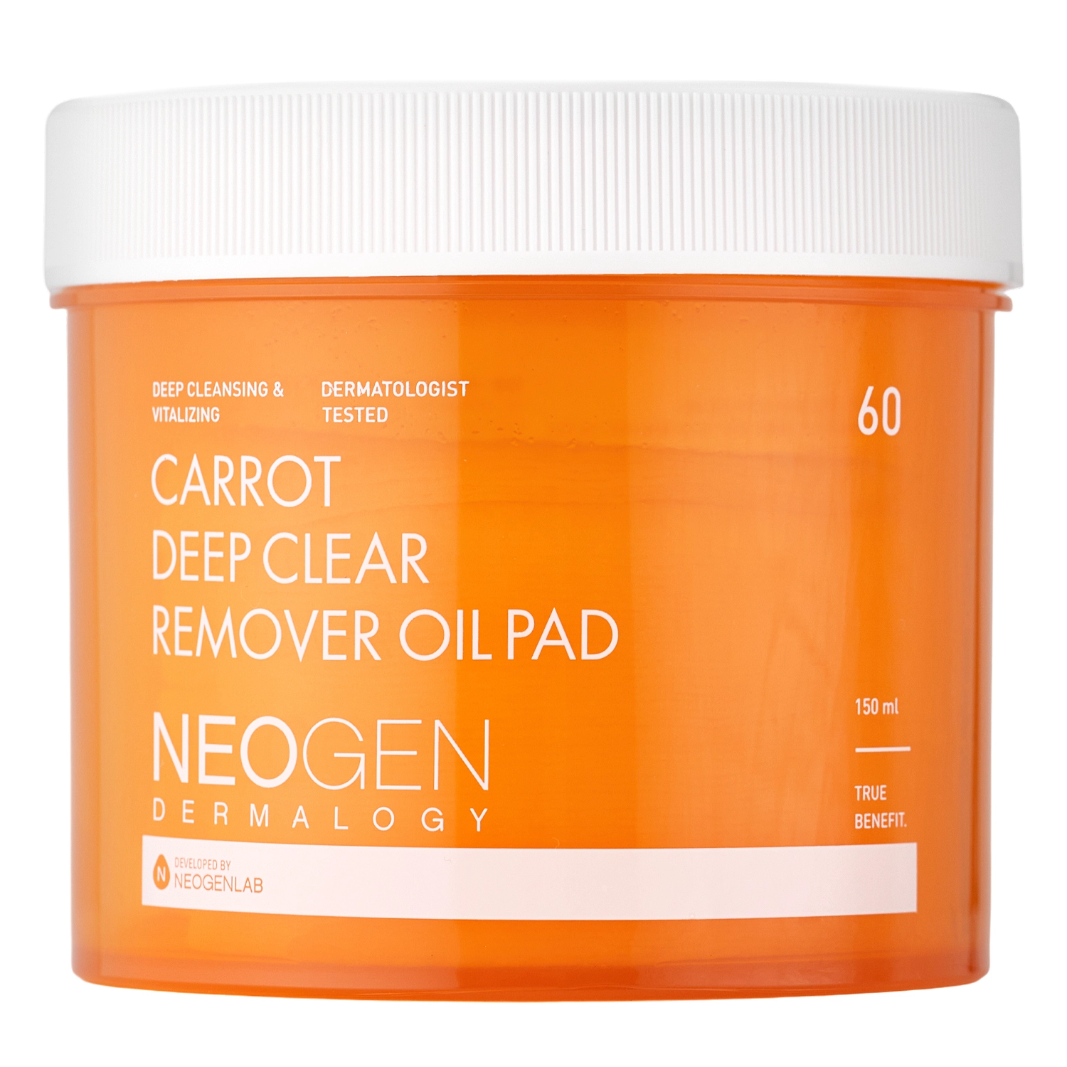 Neogen - Dermalogy Carrot Deep Clear Remover Oil Pad - Oczyszczające Płatki do Twarzy - 60szt/150ml