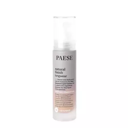 Paese - Nanorevit Natural Finish Longwear Everyday Foundation - Długotrwały Podkład o Naturalnym Wykończeniu - 01 Ivory - 35ml