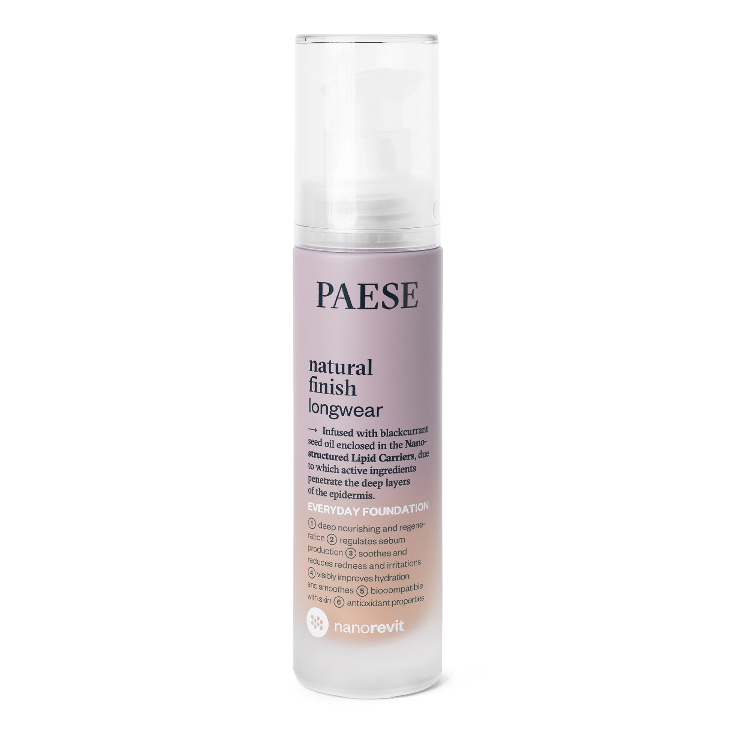 Paese - Nanorevit Natural Finish Longwear Everyday Foundation - Długotrwały Podkład o Naturalnym Wykończeniu - 03 Sand - 30ml