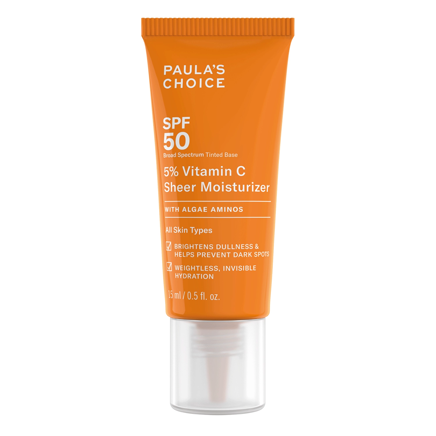 Paula's Choice - 5% Vitamin C Sheer Moisturizer SPF 50 - Nawilżający Krem Przeciwsłoneczny z Witaminą C - 15ml