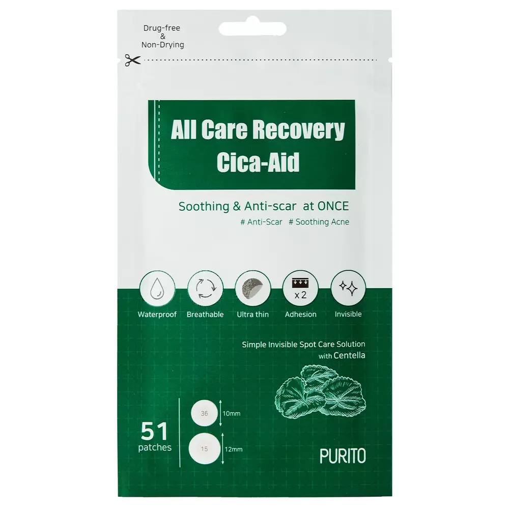 Purito - All Care Recovery Cica-Aid - Plastry Cica na Niedoskonałości - 51 plastrów