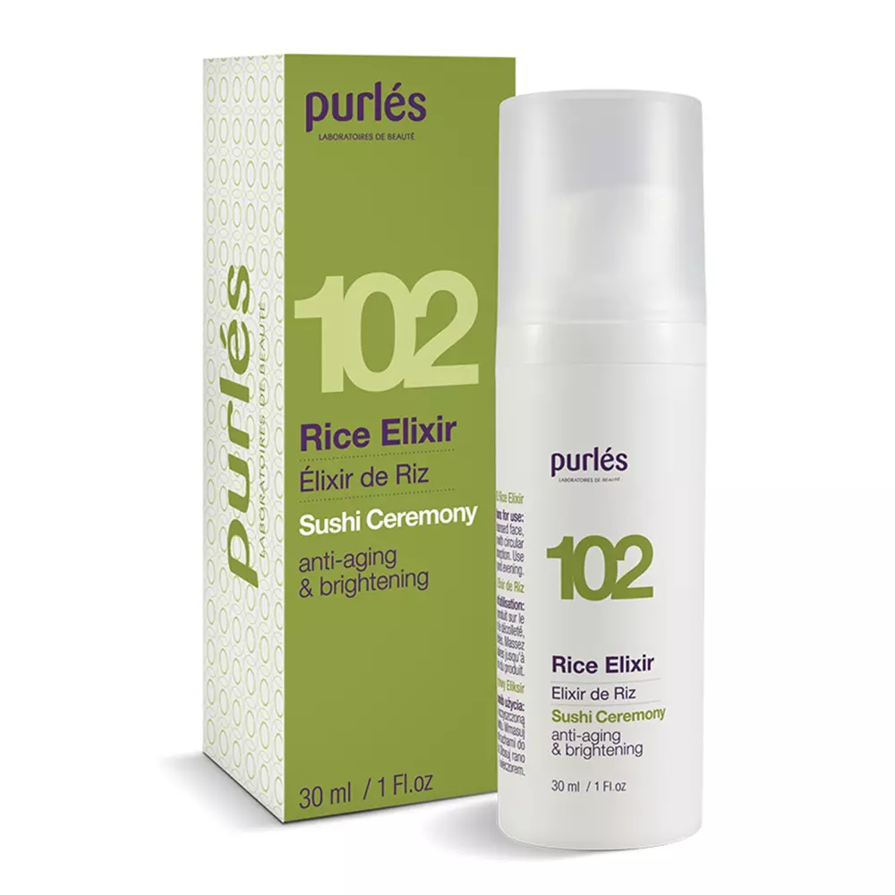 Purles - 102 - Rice Elixir - Rozjaśniające i Przeciwzmarszczkowe Eliksir-Serum Ryżowe - 30ml