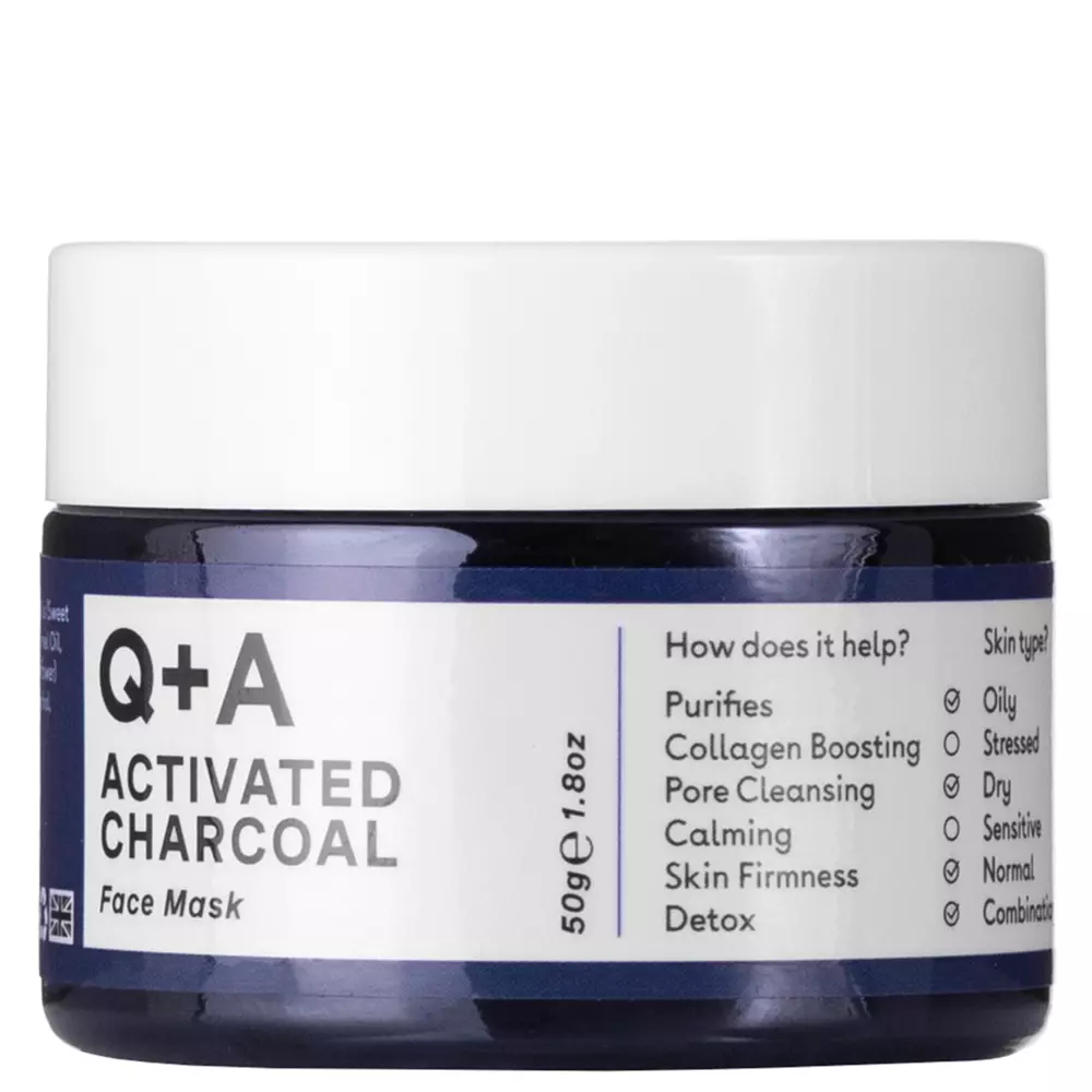 Q+A - Activated Charcoal - Face Mask - Maska do Twarzy z Aktywnym Węglem - 50ml