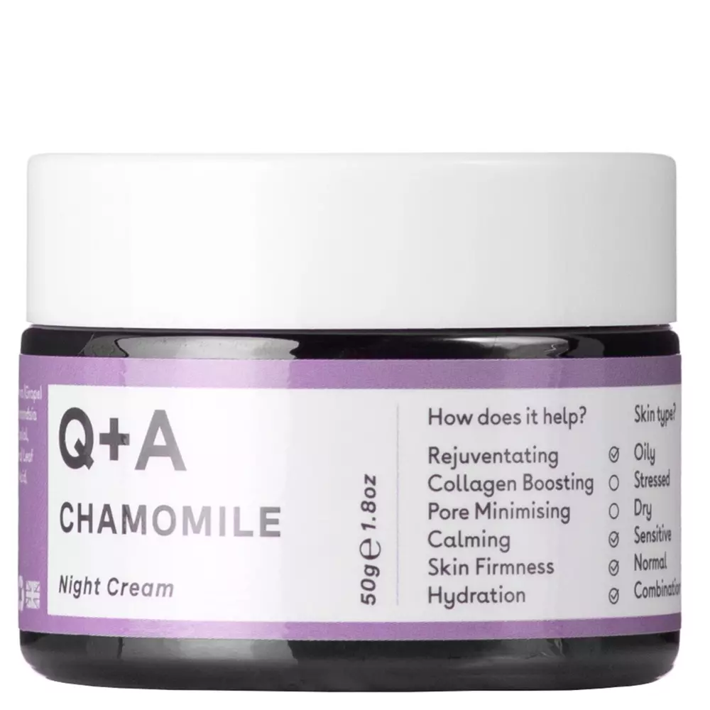 Q+A - Chamomile - Night Cream - Regenerująco-Łagodzący Krem do Twarzy z Rumiankiem na Noc – 50ml