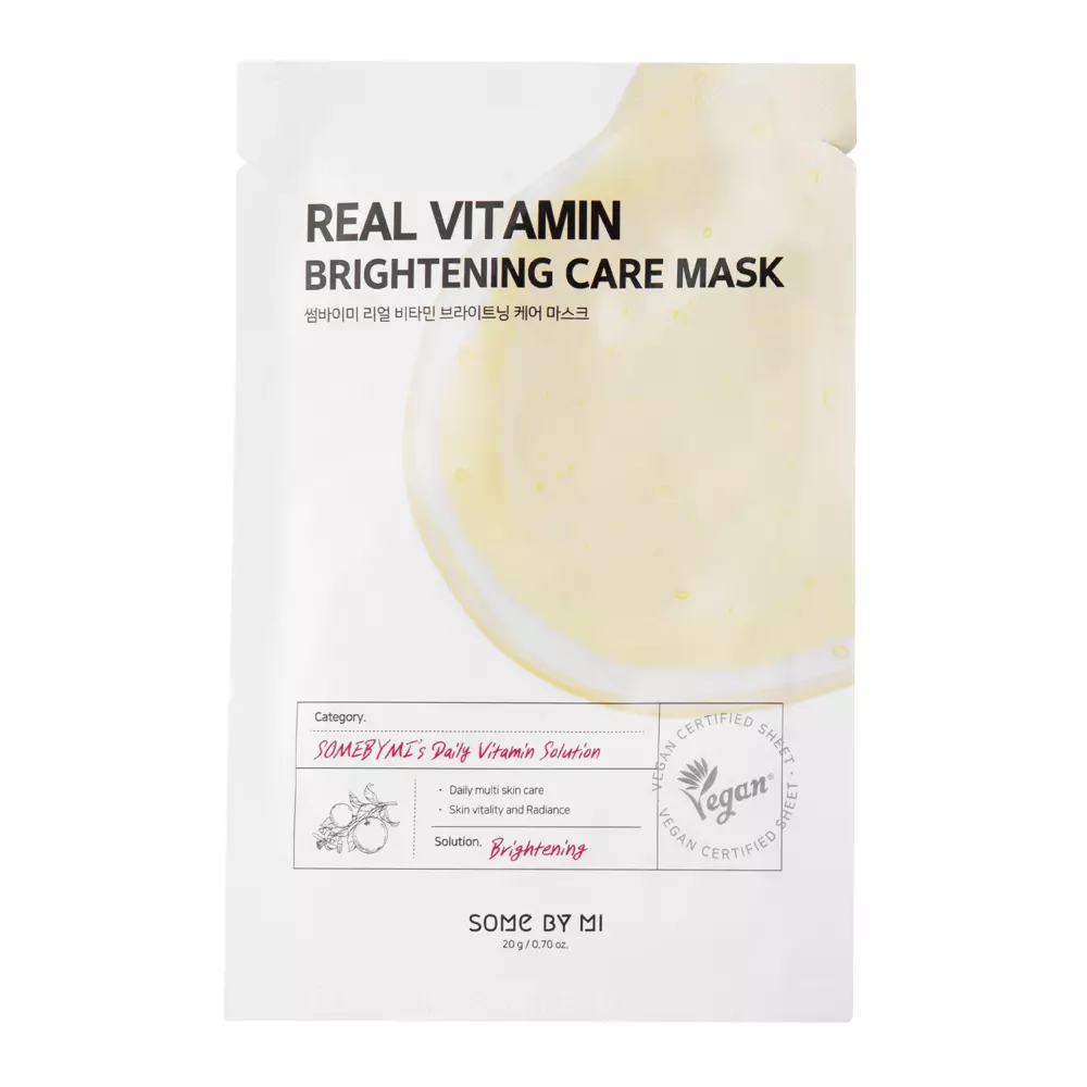 Some By Mi - Real Vitamin Brightening Care Mask - Rozjaśniająca Maska w Płachcie - 20g