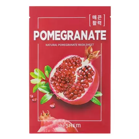 The SAEM - Natural Pomegranate Mask Sheet - Maska w Płachcie z Ekstraktem z Granatu - 21 ml