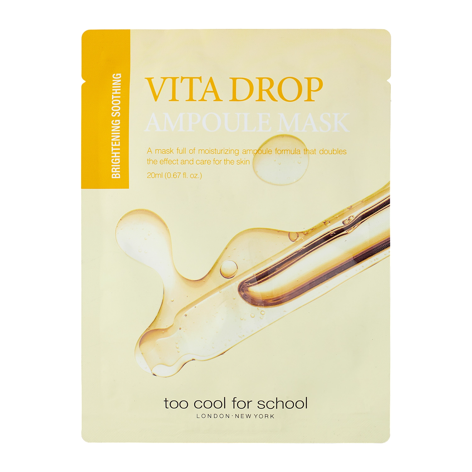 Too Cool for School - Drop Ampoule Mask Sheet Vita Drop Ampoule - Rewitalizująca Maska do Twarzy w Płachcie - 1szt/20g