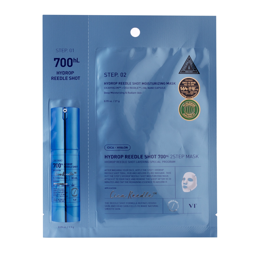 VT Cosmetics - Hydrop Reedle Shot 700hL 2-Step Mask - Nawilżająca Maska do Twarzy - 1szt/38g