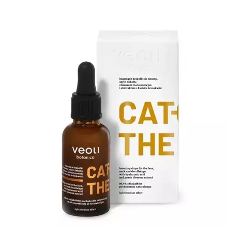 Veoli Botanica - Catch The Sun - Bronzing Drops for the Face, Neck and Decolletage - Brązujące Kropelki do Twarzy, Szyi i Dekoltu z Kwasem Hialuronowym i Ekstraktem z Kwiatu z Brzoskwini - 30ml