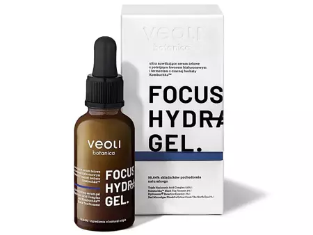 Veoli Botanica - Focus Hydration Gel - Ultra Nawilżające Serum Żelowe z Potrójnym Kwasem Hialuronowym i Fermentem z Czarnej Herbaty Kombuchka - 30ml