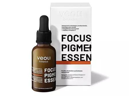 Veoli Botanica - Focus Pigmentation Essence - Intensywnie Redukujące Przebarwienia oraz Zwężające Pory Serum z Kompleksem Niacynamid + Stabilna Witamina C - 30ml